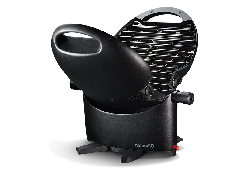 Unlock and fold out the nomadiQ BBQ